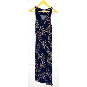 a new day : size : M : leaf print tropical sleeveless tank summer maxi dress